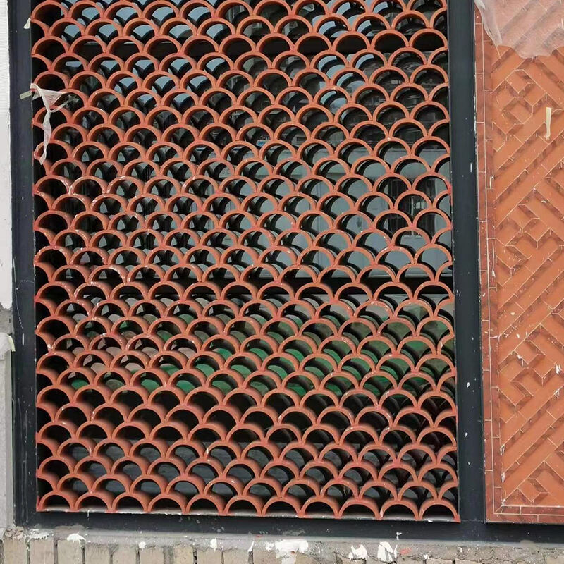 Batu Bata Berlubang Teras Terracotta Setengah Lingkaran 200*100mm untuk Dinding Dekoratif