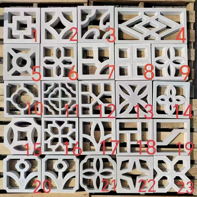 Modern White Cement Breeze Blocks Decorative Wall Partition Concrete Block dengan berbagai pola