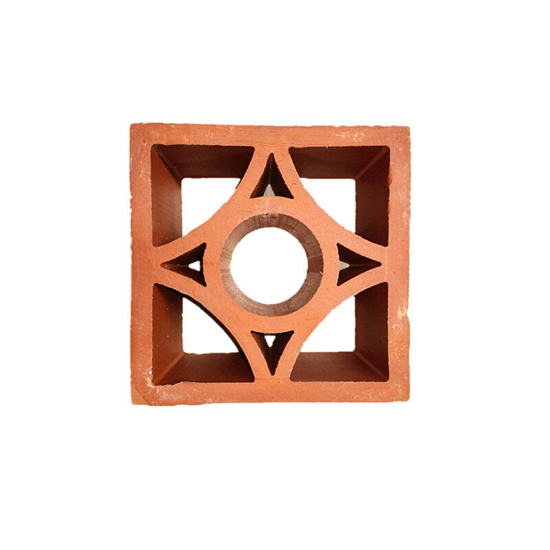 Natural Red Terracotta Hollow Breeze Blocks Hollow Ventilation Bricks for Wall Cladding Wind Brick Size Many Patterns