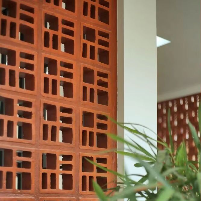 Terracotta Breeze Block Panel Desain Tembok Arsitektur Dekoratif Perforated Brick