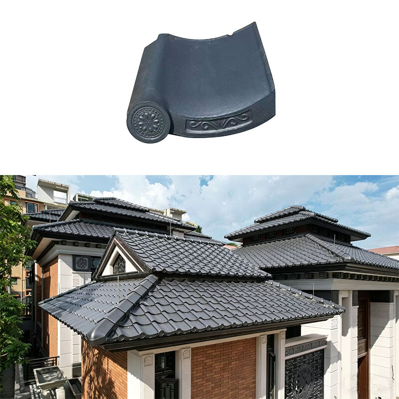 Ukiran atap tanah liat Jepang gaya Asia Ukiran atap tanah liat tradisional mesin tahan air yang dibuat untuk atap villa taman kuil