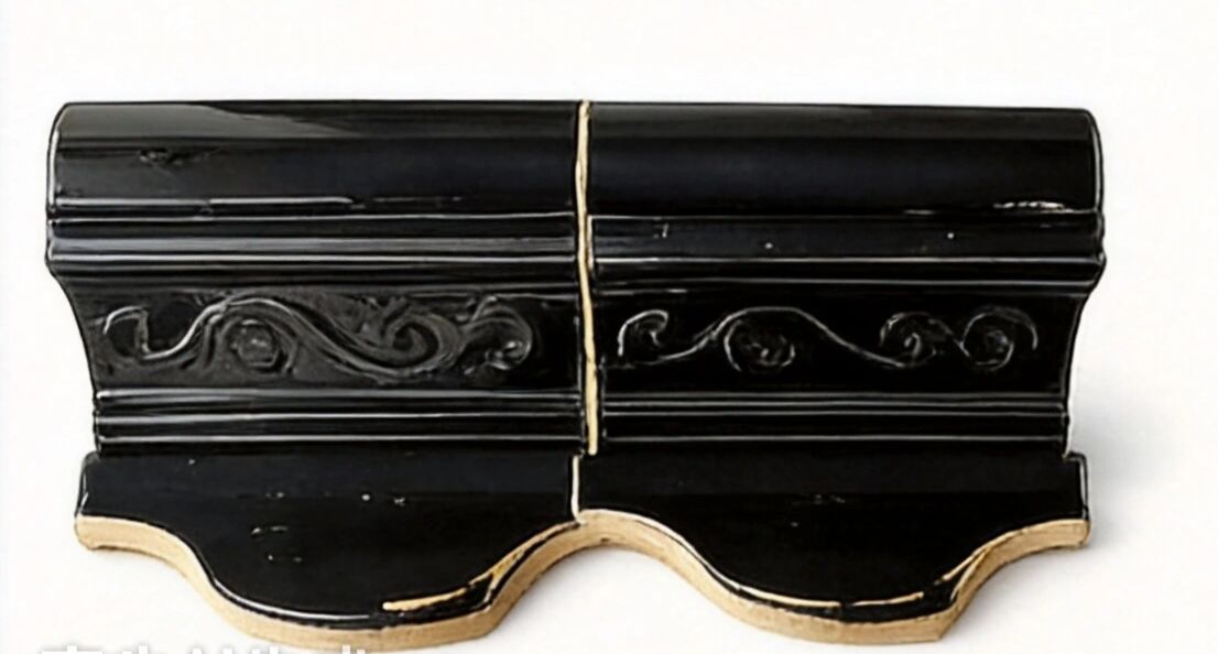 Antique Chinese Style Black Glazed Roof Tile Ceramic Glossing Roofing Bamboo Tiles untuk Rumah Tradisional Kuil Gazebo