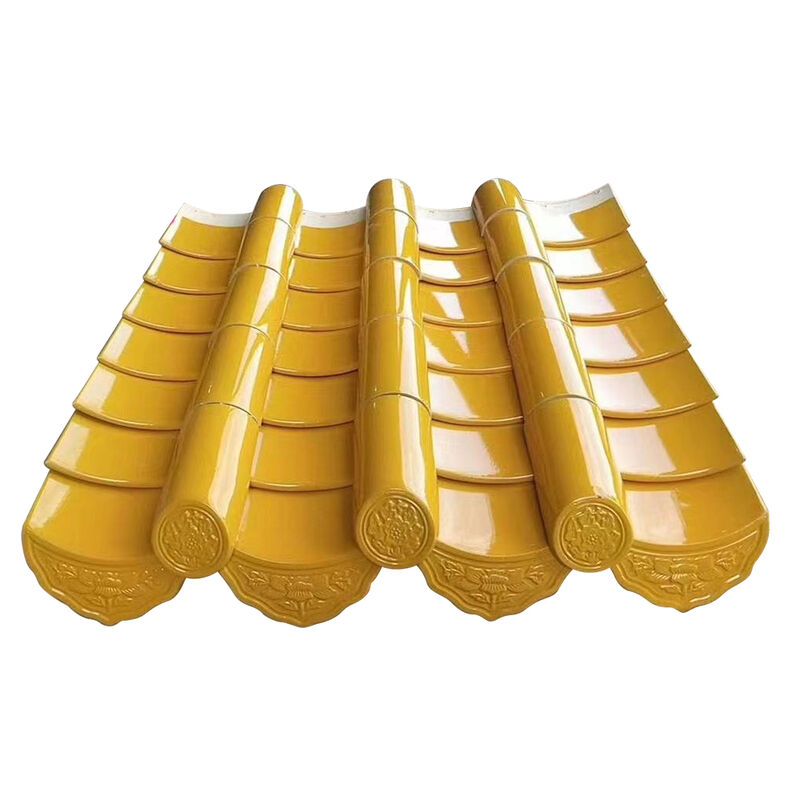 Imperial Yellow Glazed Roof Tile Authentic Chinese Style Antique Ceramic Tile for Temple Palace Villa Roofing tahan lama & tahan cuaca