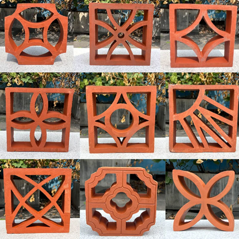 Bahan Bangunan Layar Dinding Terracotta Breeze Block Fasad yang terforasi Bata Dinding Dekoratif Blok Ventilasi Kerongkongan