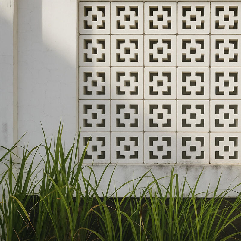 Breeze Block Dekoratif Unit Masonry Beton Square Berpola Dekoratif Blok Beton Sebagai Desain Aksen Penutup Bayangan