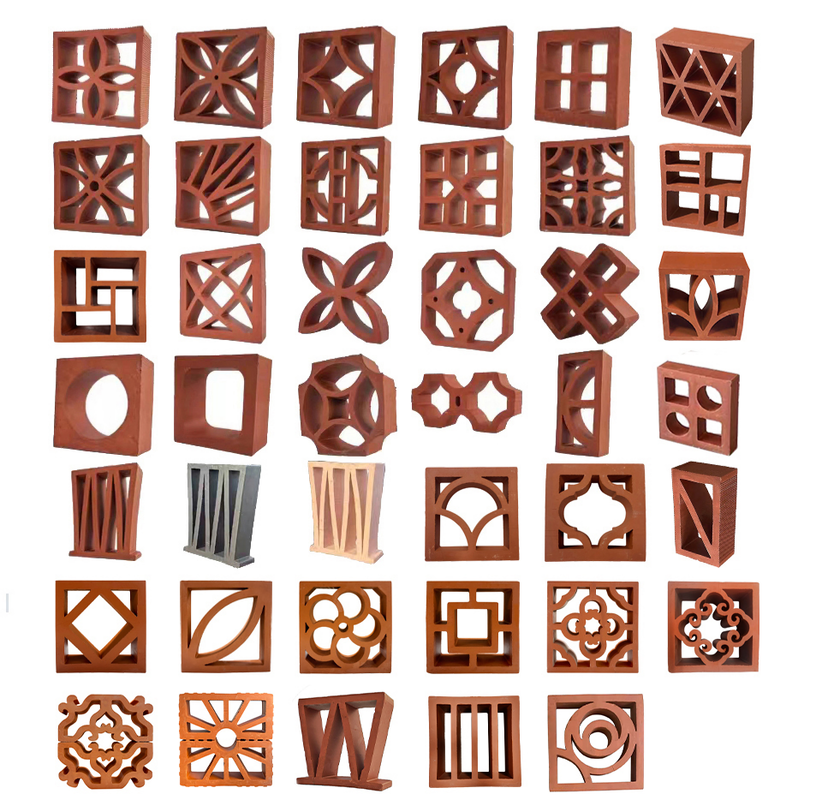 Terracotta Breeze Blocks Produsen Dekoratif Keramik Tanah Liat Kerongkongan untuk Fasad dan Dinding Taman