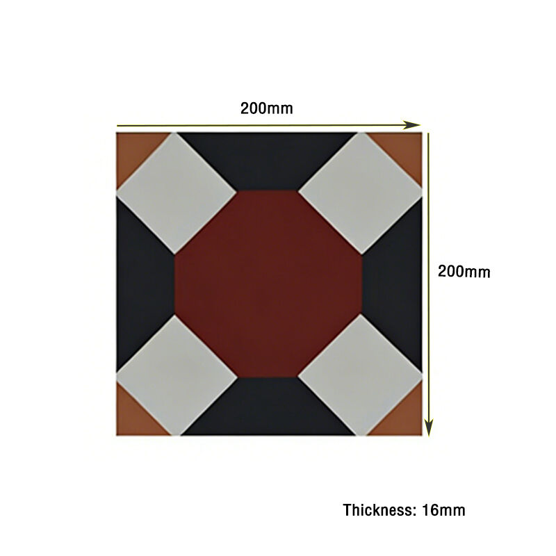 Customized Cement Bathroom Floor Wall Tile Designs 200*200mm Geometric Pattern Modern Interior Accent Tiles With Borders