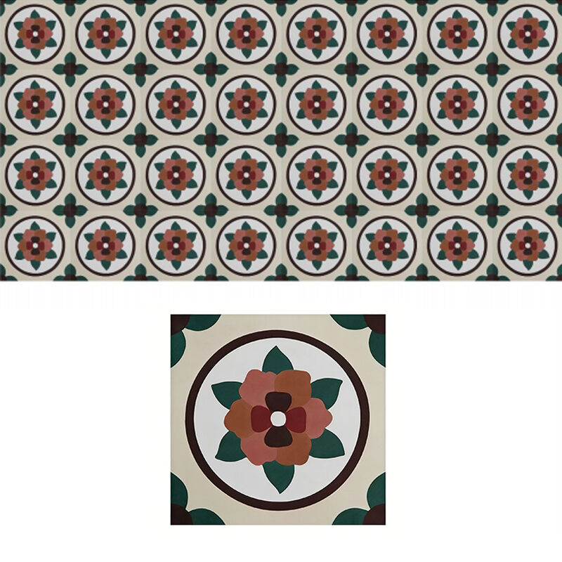 Vintage Flower Cement Tile Floral Pattern Decorative Wall Floor Tile Untuk Cafe Hotel Renovasi Rumah