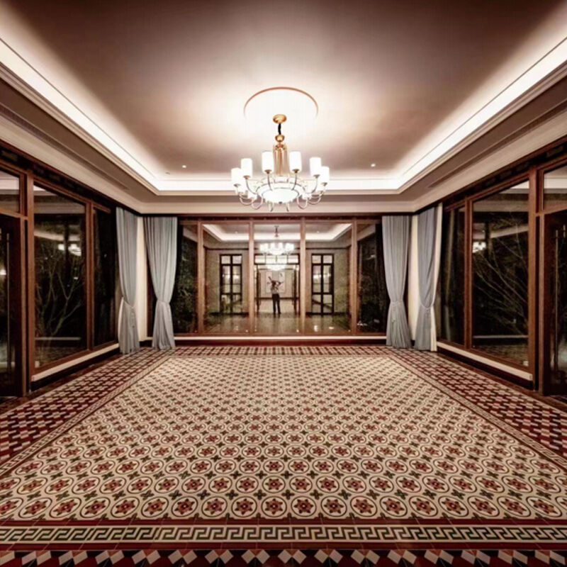 Vintage Flower Cement Tile Floral Pattern Decorative Wall Floor Tile Untuk Cafe Hotel Renovasi Rumah