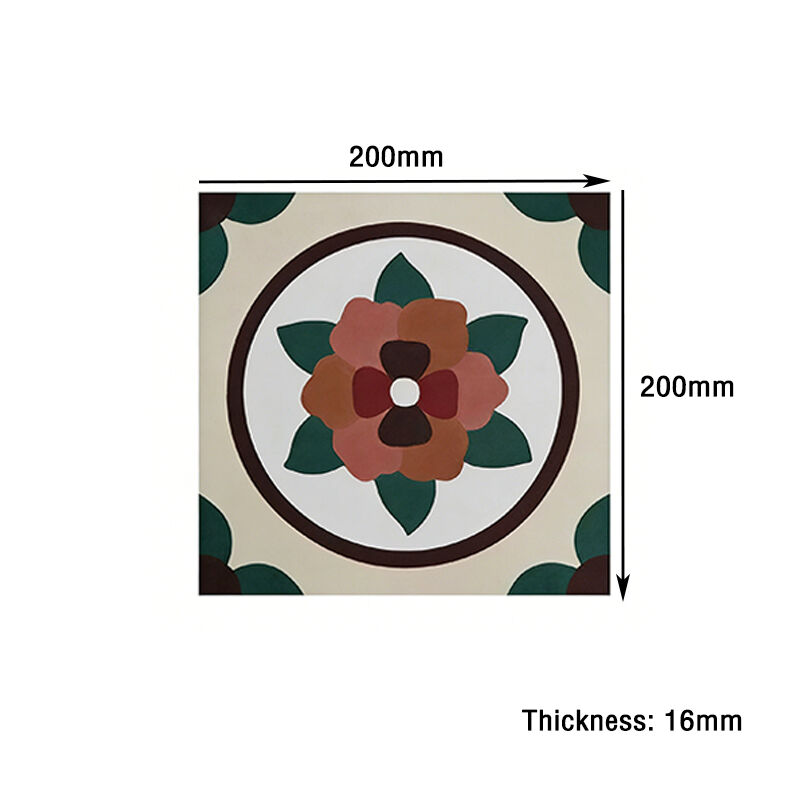Vintage Flower Cement Tile Floral Pattern Decorative Wall Floor Tile Untuk Cafe Hotel Renovasi Rumah