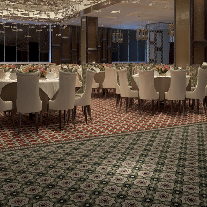 Retro Style Cement Encaustic Tile Floral Pattern Dekoratif Tile Untuk Partisi Indoor Dan Taman Luar Ruangan