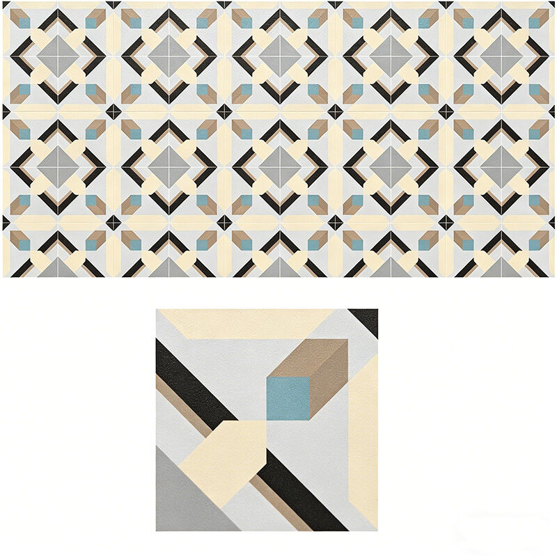 Encaustic Cement Tile Modern Eropa Matte Interior Floor Tile Borders Tile Accents Non-Slip Villa Hotel Gunakan Pola Geometri