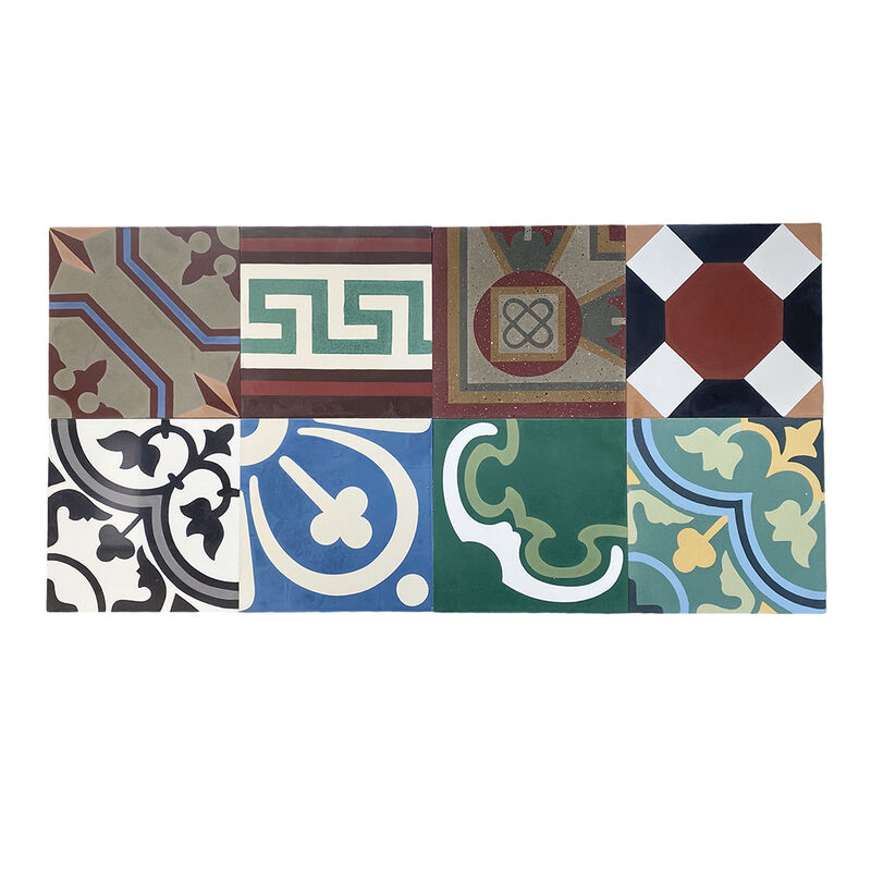 Encaustic Cement Tiles Custom Handmade Patterns Floor & Wall Tile for Hotel Villa Restaurant 200*200mm Matte Surface