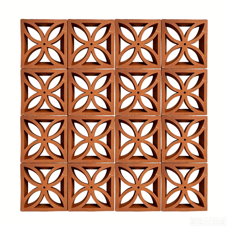 Terracotta Breeze Block Panel Desain Tembok Arsitektur Dekoratif Perforated Brick