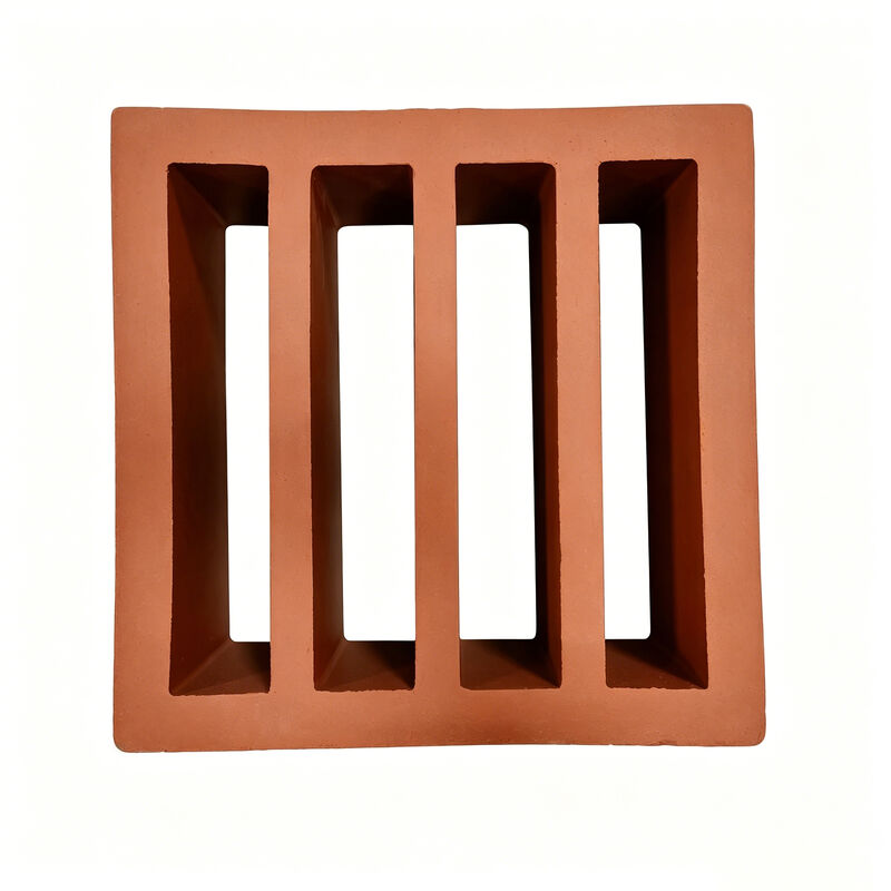 Blok Layar Tanah Liat Merah Ramah Lingkungan Blok Terracotta Breeze untuk Halaman Dinding Taman dan Fasad Arsitektur