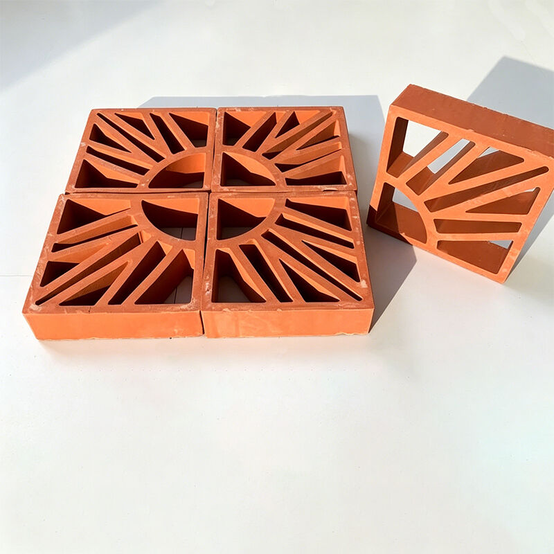 Batu bata dekoratif terracotta klasik merah terracotta brize blok tanah liat merah alami dasar taman lanskap batu bata berongga