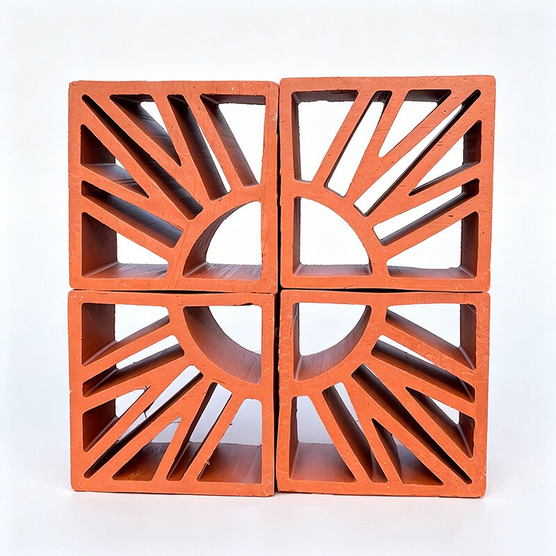 Batu bata dekoratif terracotta klasik merah terracotta brize blok tanah liat merah alami dasar taman lanskap batu bata berongga