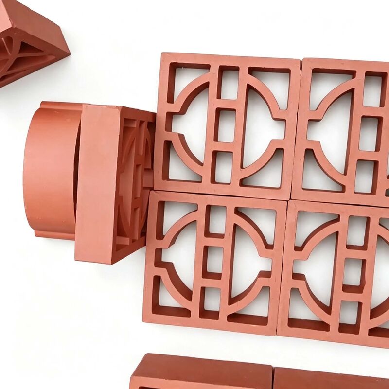 Blok Breeze Terracotta Geometrik Klasik Blok Breeze Terracotta Arsitektur Brick Screen untuk Fasad Modern