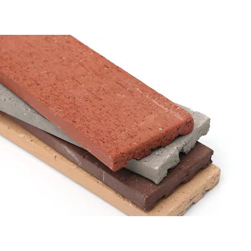 Nautral Terracotta Red Split Face Brick Veneer Bata Tanah Liat Alami untuk Fasad Dinding Eksterior dan Desain Arsitektur Modern