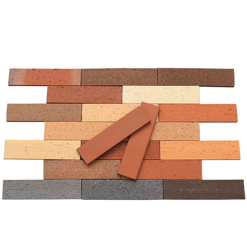 Nautral Terracotta Red Split Face Brick Veneer Bata Tanah Liat Alami untuk Fasad Dinding Eksterior dan Desain Arsitektur Modern