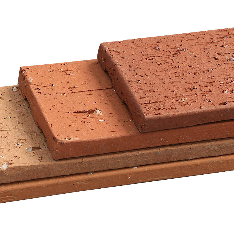 Split Wall Facing Bricks Terracotta L-Shaped Thin Brick Slips Dekoratif Corner Brick Veneer untuk Pilar & Wall Angles