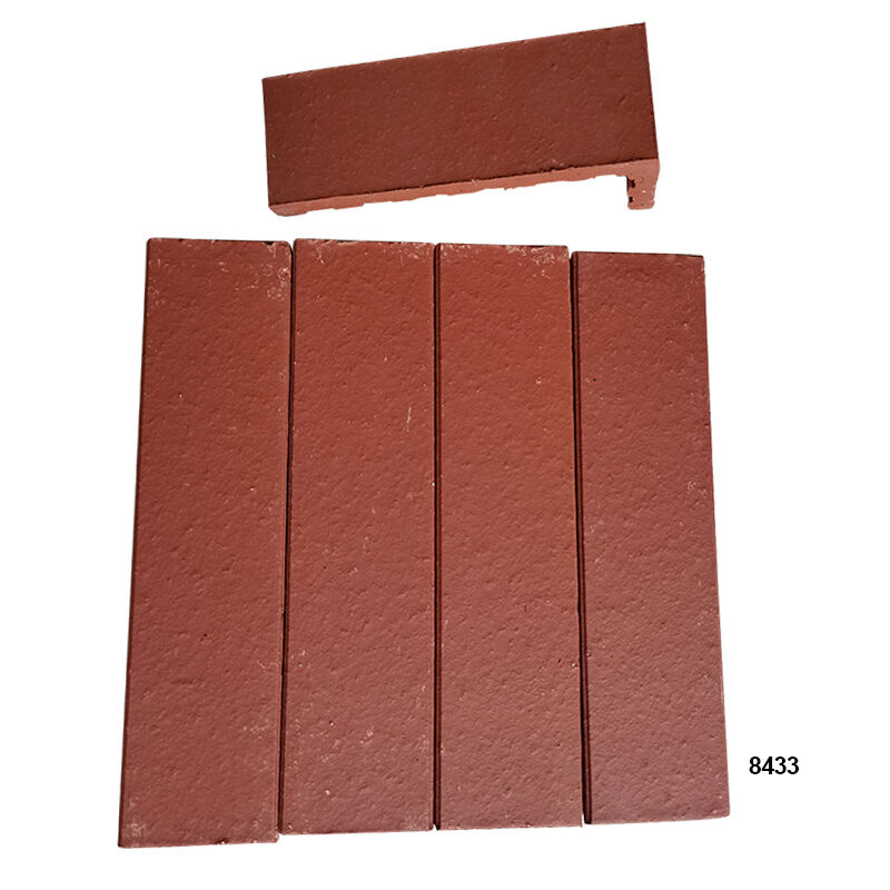 Split Wall Facing Bricks Terracotta L-Shaped Thin Brick Slips Dekoratif Corner Brick Veneer untuk Pilar & Wall Angles