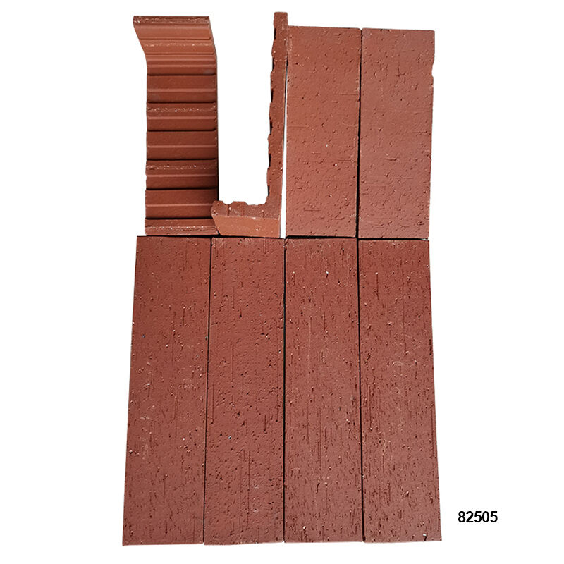 Split Wall Facing Bricks Terracotta L-Shaped Thin Brick Slips Dekoratif Corner Brick Veneer untuk Pilar & Wall Angles