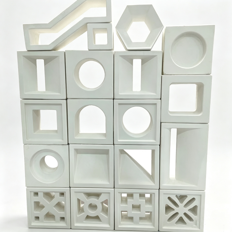 Cement geometris berongga Blok Breeze Dekoratif Pola Blok Layar Putih untuk Taman Indoor & Patio Partisi