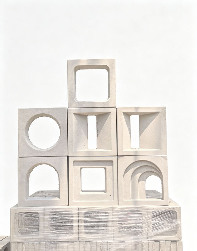 Partisi Dinding Blok Angin Beton Geometris Modern Bata Beton untuk Dinding Layar Fasad Arsitektur