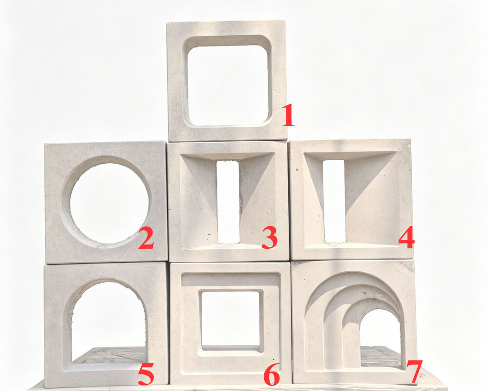 Partisi Dinding Blok Angin Beton Geometris Modern Bata Beton untuk Dinding Layar Fasad Arsitektur