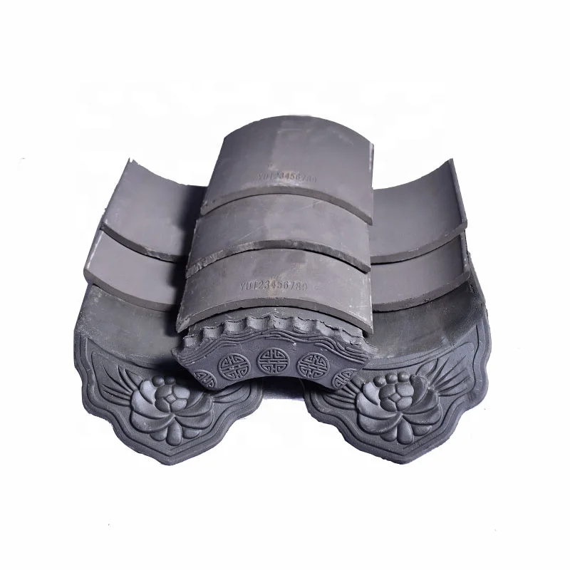 Gray Antique Asian Roof Tile Set untuk Moon Gate Wall Crowns Ukiran Eaves Edge Tiles untuk Zen Garden Arches & Gateways