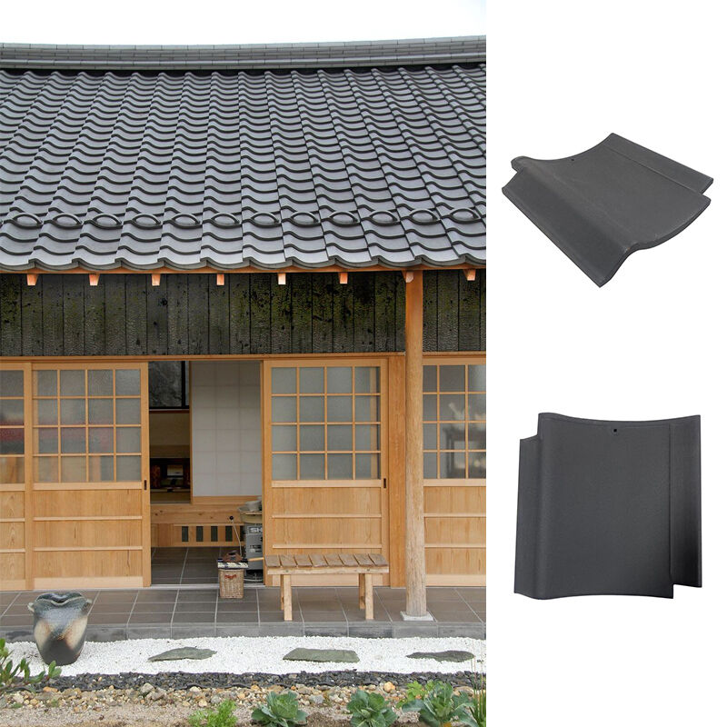 Genteng Kawara Tradisional Jepang Genteng Keramik J-Type untuk Rumah Gaya Jepang Papan atap Pembangunan Rumah Teh