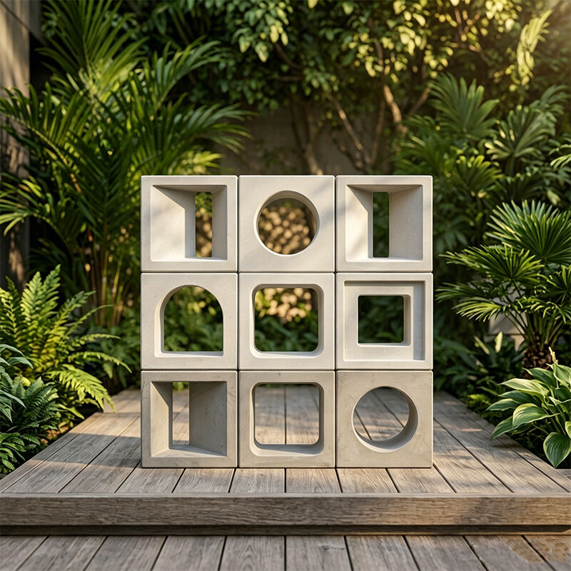Blok Breeze Beton Blok Semen Precast untuk Pagar Taman Tembok Luar Ventilasi dan Aplikasi Dekoratif