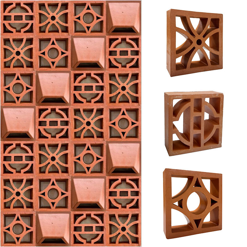 Batu Bata Api Terracotta Seni 3D Ventilasi Dinding Balok Angin untuk Pagar Layar Dinding dan Langit-langit yang Dapat Disesuaikan