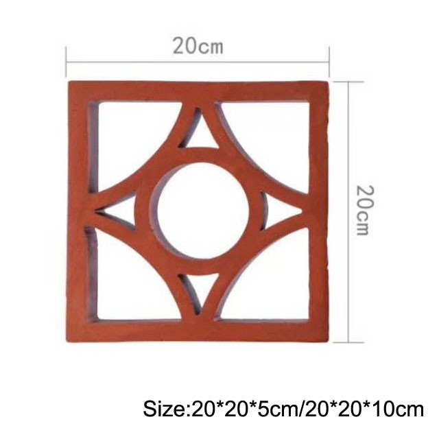 100mm Wall Clay Breeze Blocks Batu Bata Berongga Dekoratif Untuk Tahan Asam Pagar