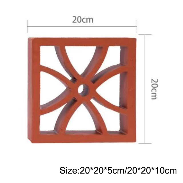 100mm Wall Clay Breeze Blocks Batu Bata Berongga Dekoratif Untuk Tahan Asam Pagar